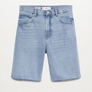 MANGO High-Waist Denim Shorts